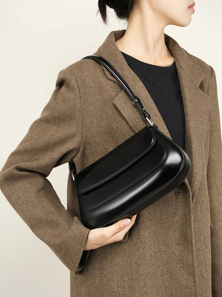 100% Genuine Leather Women Shoulder Bag Korean style Ladies Luxury Cow Leather Crosssbody armpit Bag handbag For Street Shopping