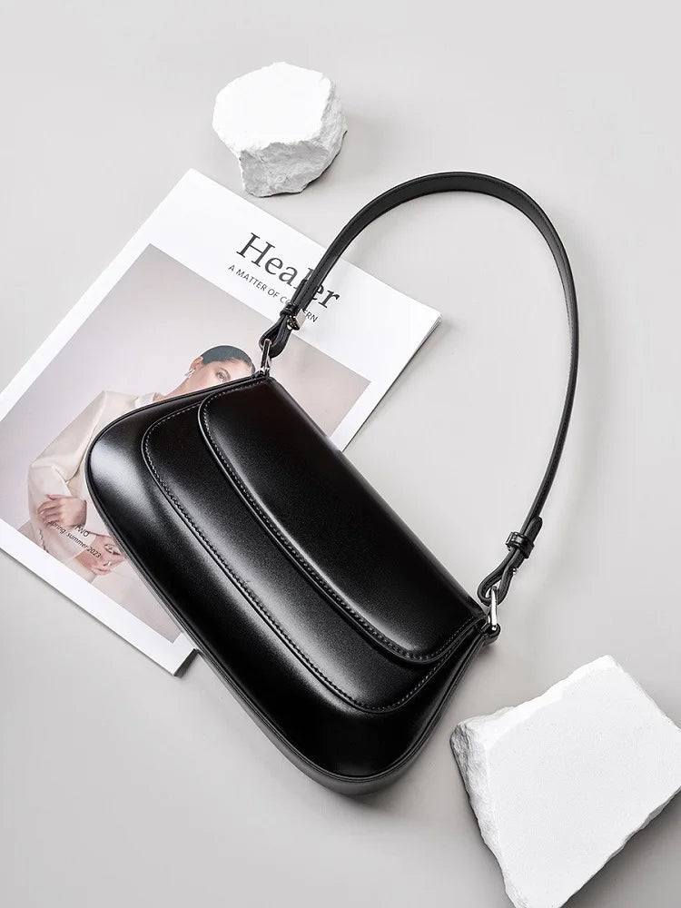 100% Genuine Leather Women Shoulder Bag Korean style Ladies Luxury Cow Leather Crosssbody armpit Bag handbag For Street Shopping