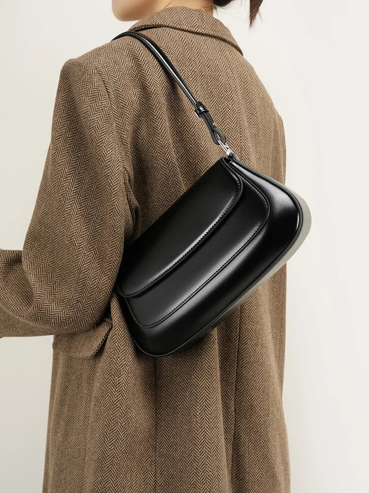 100% Genuine Leather Women Shoulder Bag Korean style Ladies Luxury Cow Leather Crosssbody armpit Bag handbag For Street Shopping