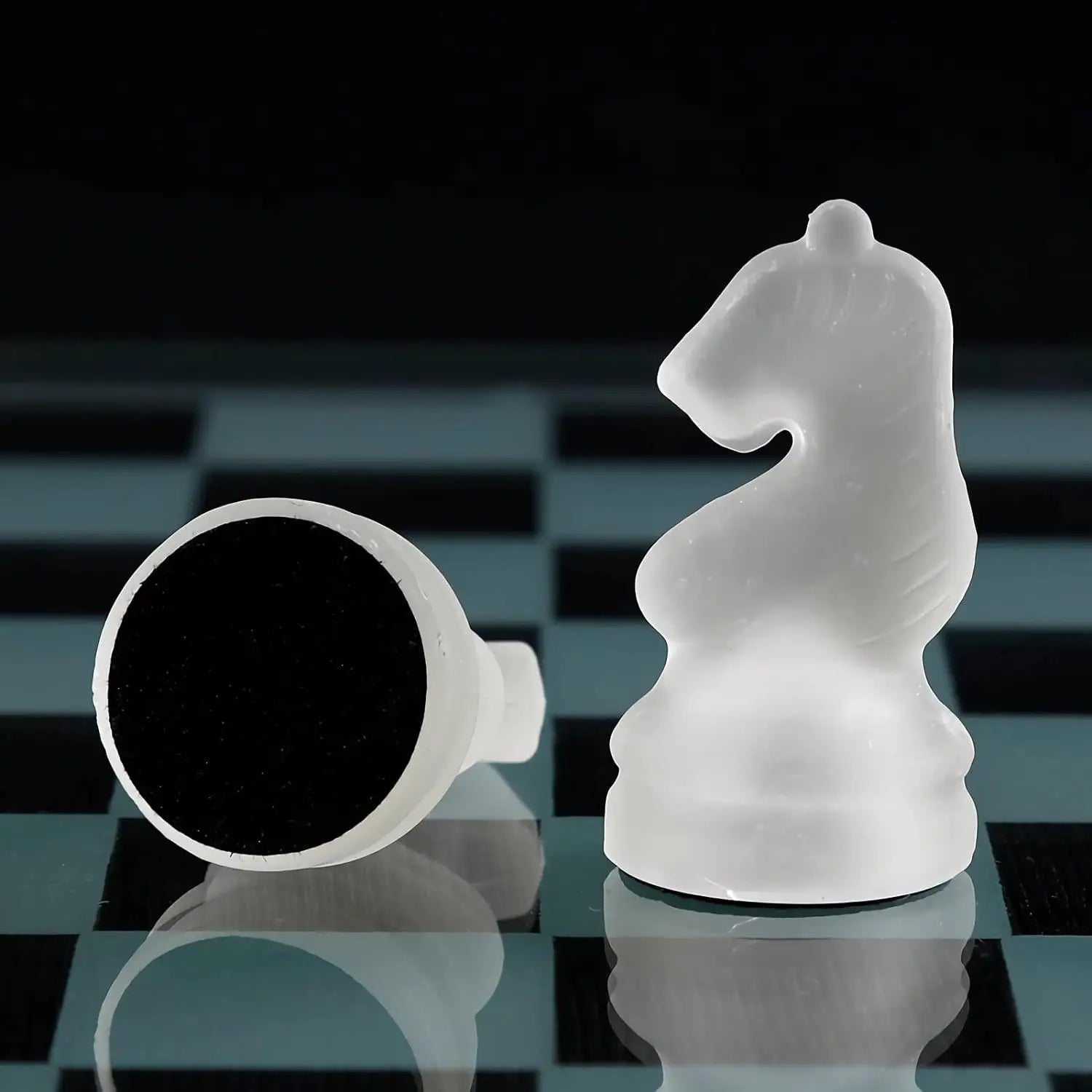 10Inch Handcrafted Glass Chess Set Premium Quality Intricate Design for Home Decor Perfect for Game Nights & Chess Lovers