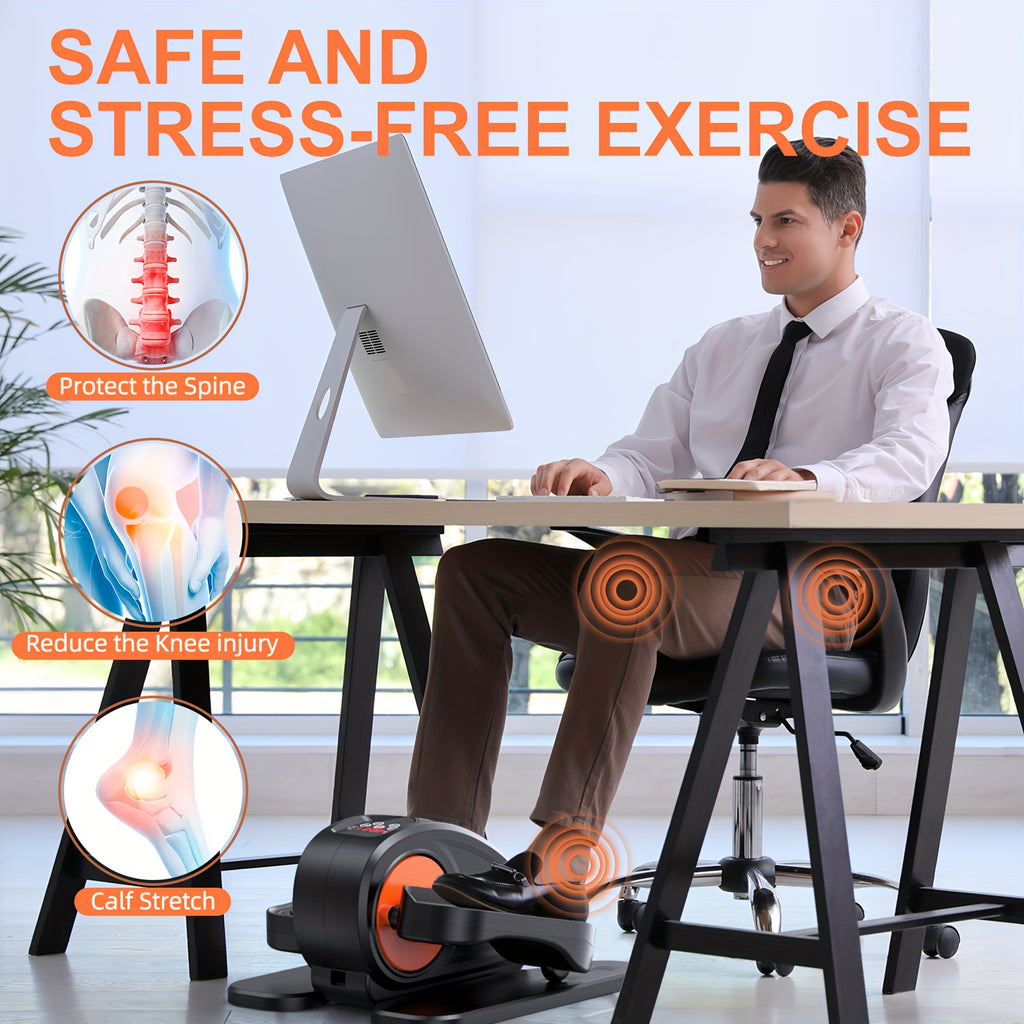 Compact Under Desk Elliptical Machine for Seniors, Quiet & Portable Electric Seated Pedal Exerciser with Remote Control, 12 Adjustable Speeds, Space-Saving Design - Perfect for Low-Impact Workouts at Home or Office, Elliptica