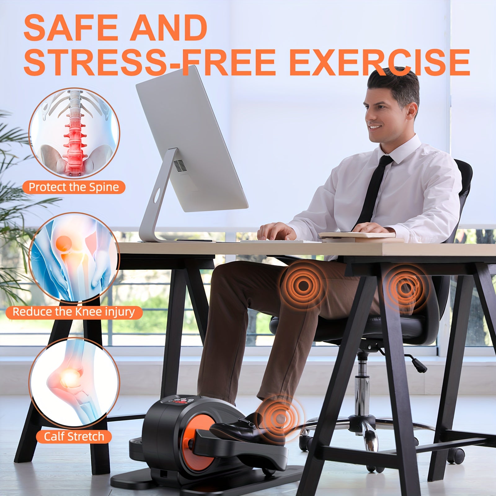 Compact Under Desk Elliptical Machine for Seniors, Quiet & Portable Electric Seated Pedal Exerciser with Remote Control, 12 Adjustable Speeds, Space-Saving Design - Perfect for Low-Impact Workouts at Home or Office, Elliptica