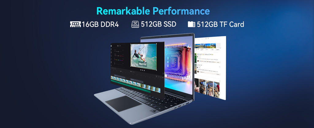 15.6 Inch Laptop Windows 11 Notebook 16G RAM 512GB SSD Quad-Core Intel Celeron N5095 Processors 1080P IPS FHD Laptop Computer