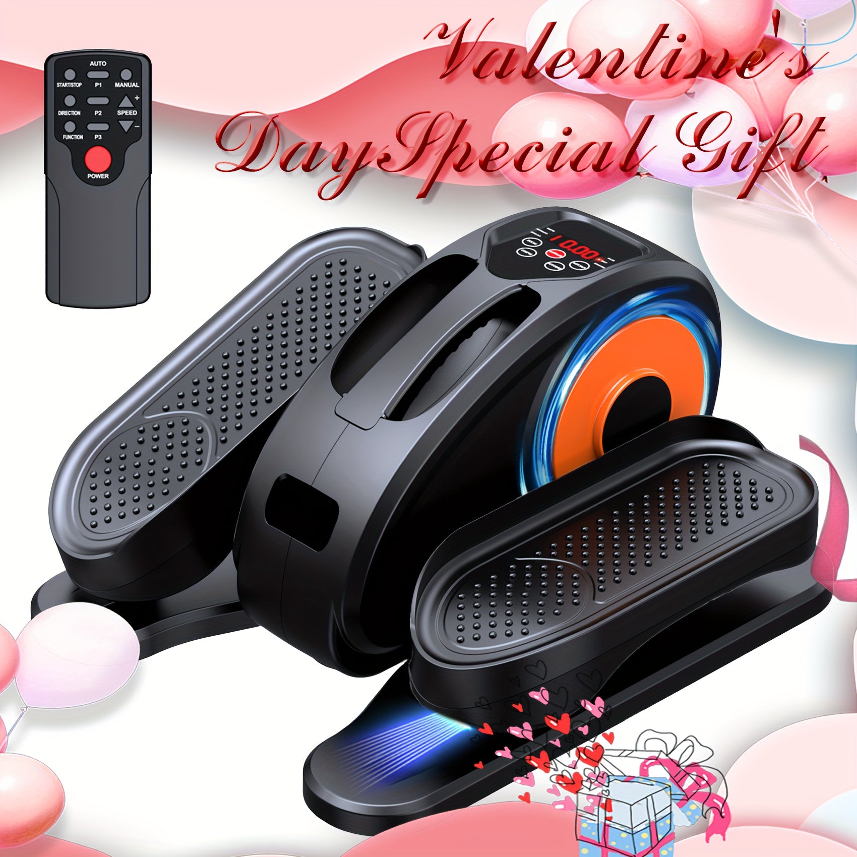 Compact Under Desk Elliptical Machine for Seniors, Quiet & Portable Electric Seated Pedal Exerciser with Remote Control, 12 Adjustable Speeds, Space-Saving Design - Perfect for Low-Impact Workouts at Home or Office, Elliptica