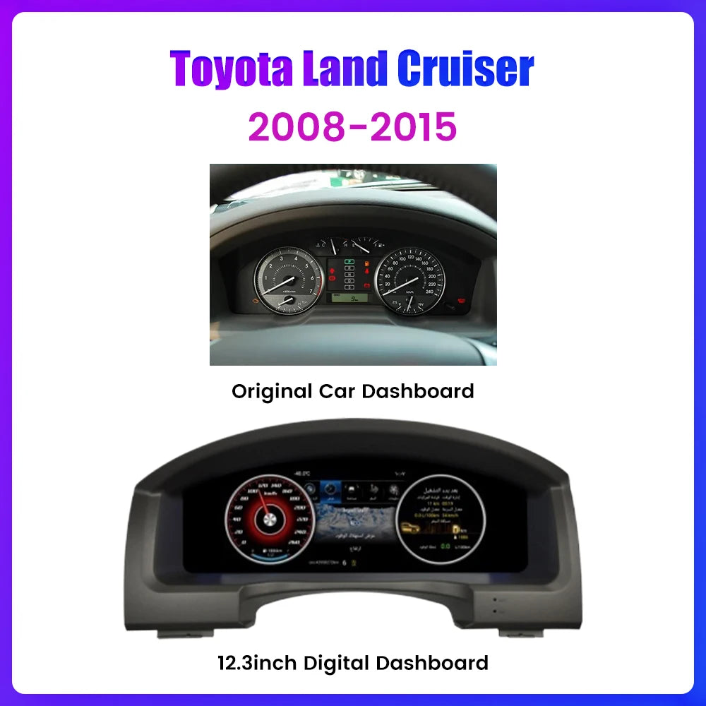 12.3" LCD Car Digital Dashboard Cluster For Toyota 4Runner 2014-2019 Virtual Instrument Panel Speedometer Cockpit Meter Upgrade
