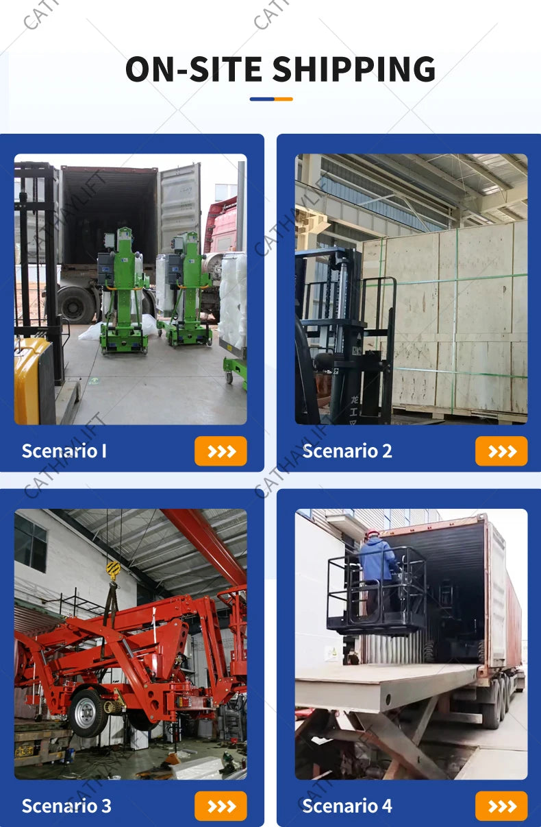 CATHAY Four Drive Crawler Scissor Platform 100kg Load 12m Electric Wear Resistant Lift for Renovation Rough Ground Work Model