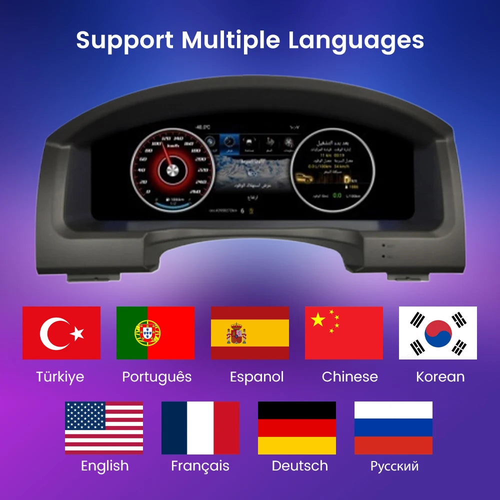 12.3" LCD Car Digital Dashboard Cluster For Toyota 4Runner 2014-2019 Virtual Instrument Panel Speedometer Cockpit Meter Upgrade