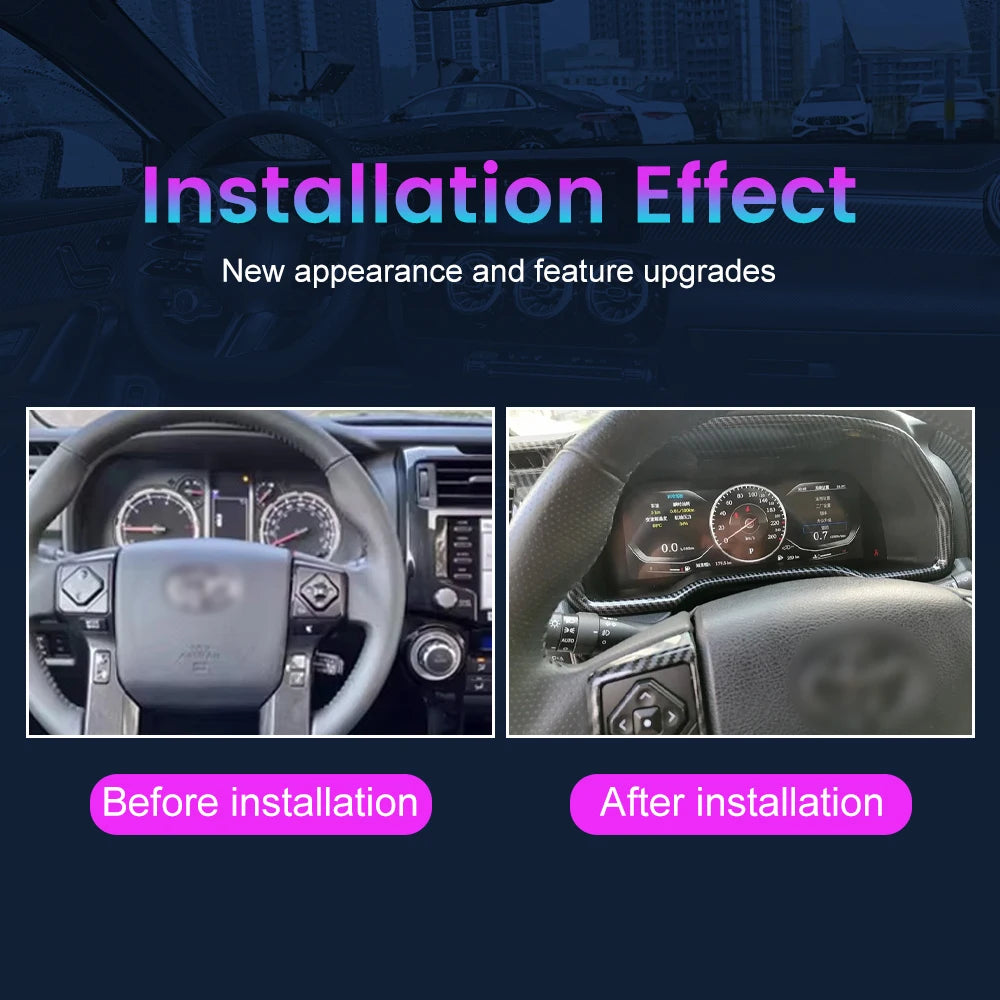 12.3" LCD Car Digital Dashboard Cluster For Toyota 4Runner 2014-2019 Virtual Instrument Panel Speedometer Cockpit Meter Upgrade