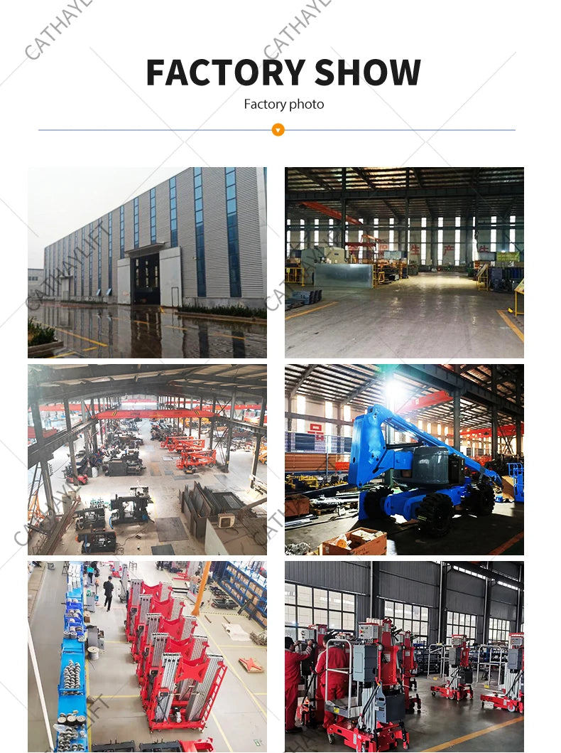 CATHAY Four Drive Crawler Scissor Platform 100kg Load 12m Electric Wear Resistant Lift for Renovation Rough Ground Work Model
