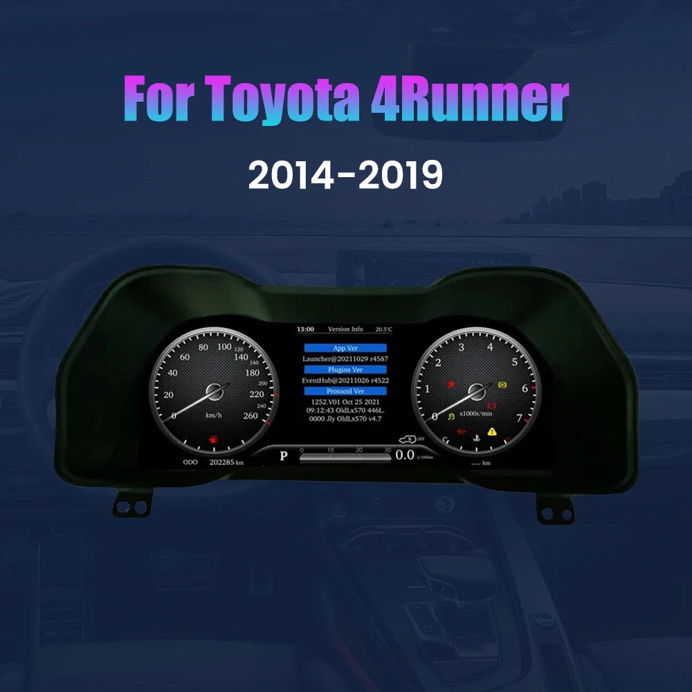 12.3" LCD Car Digital Dashboard Cluster For Toyota 4Runner 2014-2019 Virtual Instrument Panel Speedometer Cockpit Meter Upgrade