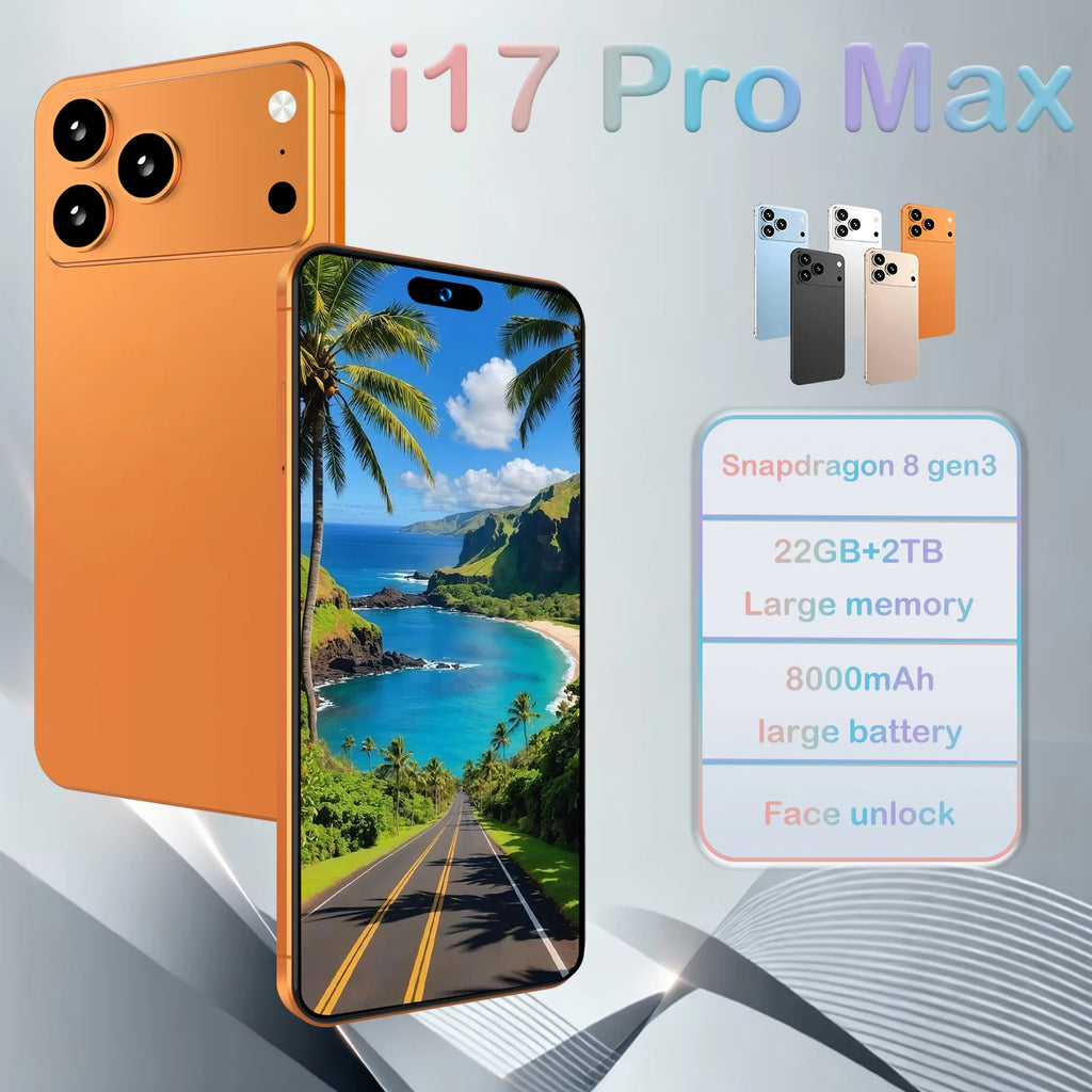 2026 New I17 Promax Pro Original Intelligent Global Version 4G 5G Dual Card Dual Standby System 8000mAh Battery