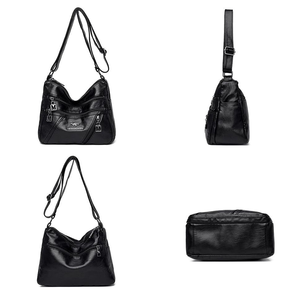 High Quality Soft Leather Luxury Purses and Handbags Women's Bag Designer Multi-pocket Crossbody Shoulder Bag for Women 2024 Sac