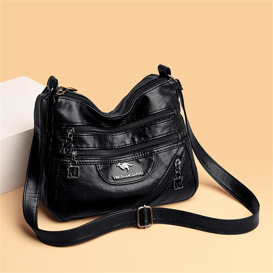High Quality Soft Leather Luxury Purses and Handbags Women's Bag Designer Multi-pocket Crossbody Shoulder Bag for Women 2024 Sac