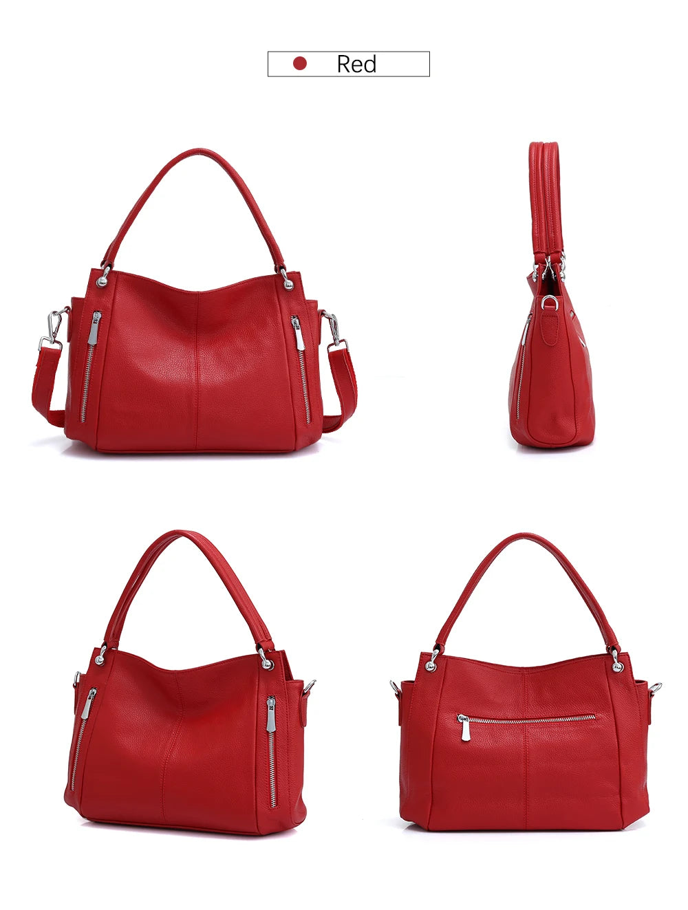 Zency 100% Genuine Leather Handbag Female Classic Simple Vintage Women Shopper Tote Lady Shoulder Bag Commuter Casual Crossbody