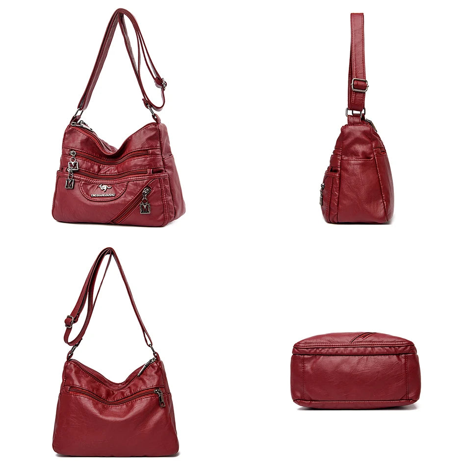 High Quality Soft Leather Luxury Purses and Handbags Women's Bag Designer Multi-pocket Crossbody Shoulder Bag for Women 2024 Sac