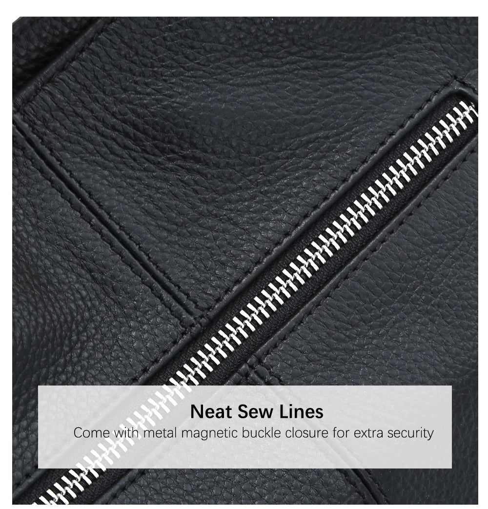 Zency 100% Genuine Leather Handbag Female Classic Simple Vintage Women Shopper Tote Lady Shoulder Bag Commuter Casual Crossbody