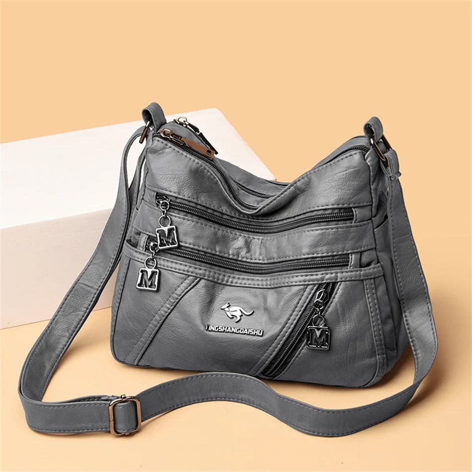 High Quality Soft Leather Luxury Purses and Handbags Women's Bag Designer Multi-pocket Crossbody Shoulder Bag for Women 2024 Sac