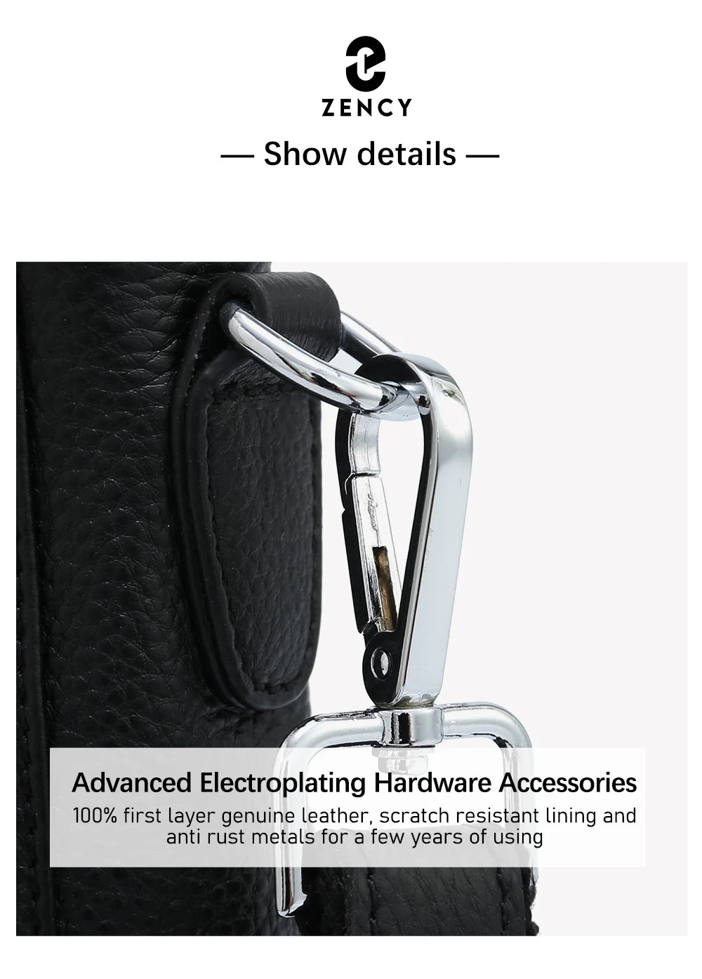 Zency 100% Genuine Leather Handbag Female Classic Simple Vintage Women Shopper Tote Lady Shoulder Bag Commuter Casual Crossbody