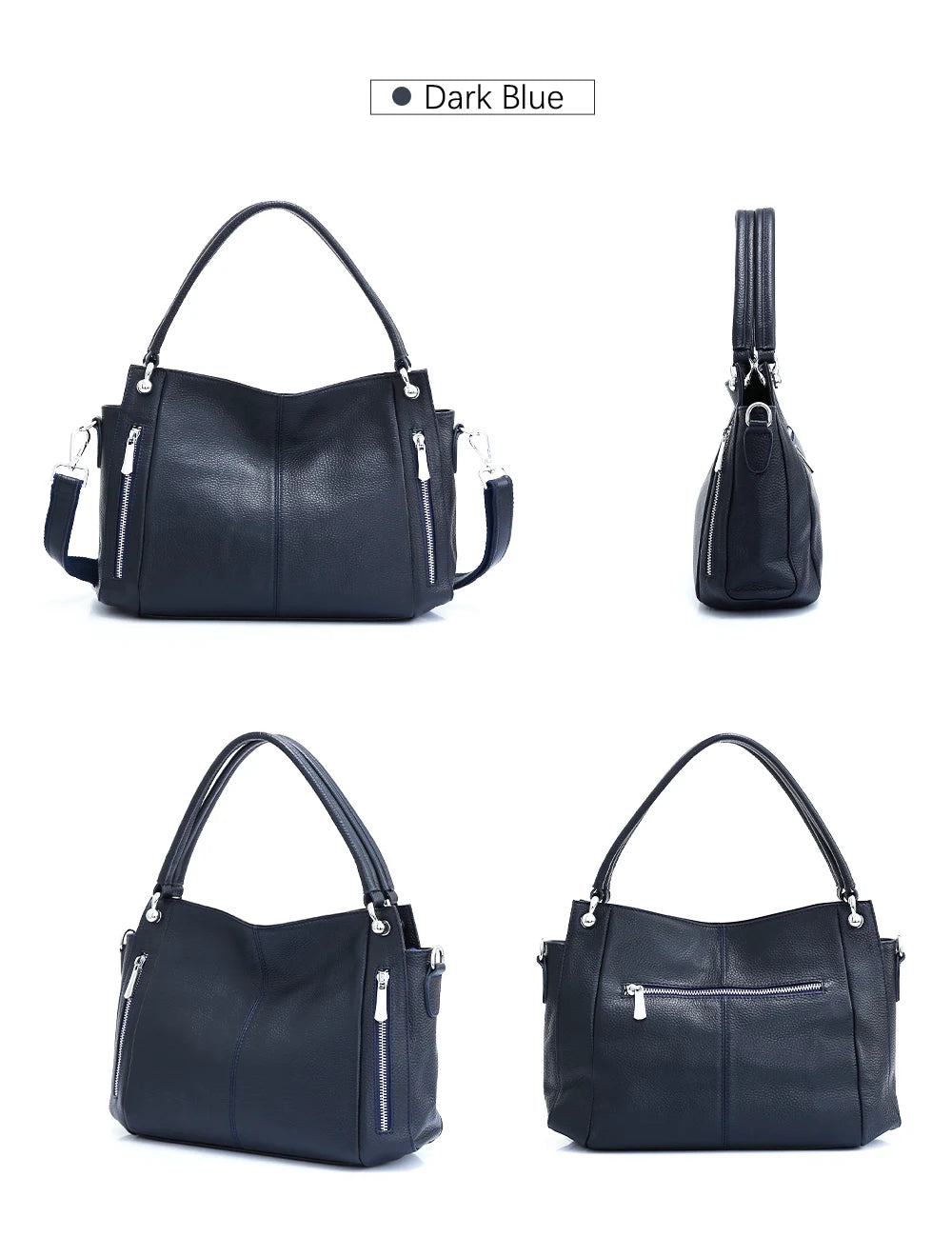 Zency 100% Genuine Leather Handbag Female Classic Simple Vintage Women Shopper Tote Lady Shoulder Bag Commuter Casual Crossbody