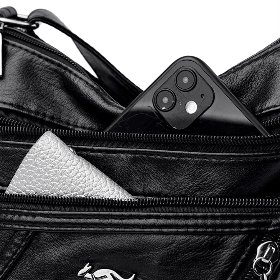 High Quality Soft Leather Luxury Purses and Handbags Women's Bag Designer Multi-pocket Crossbody Shoulder Bag for Women 2024 Sac