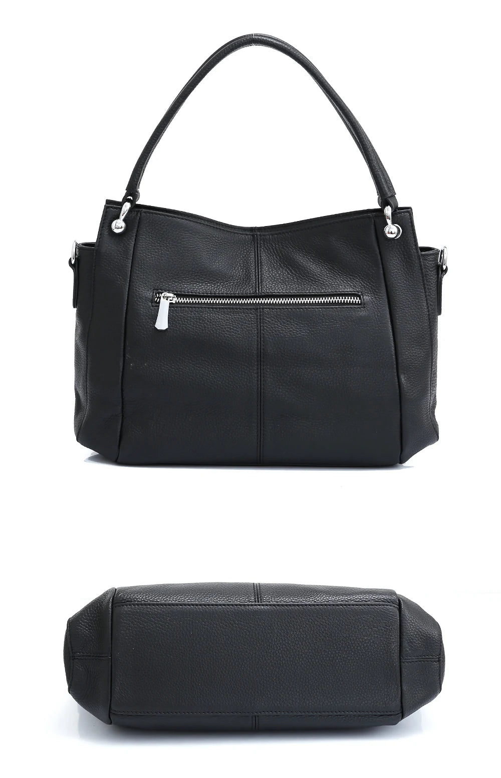 Zency 100% Genuine Leather Handbag Female Classic Simple Vintage Women Shopper Tote Lady Shoulder Bag Commuter Casual Crossbody