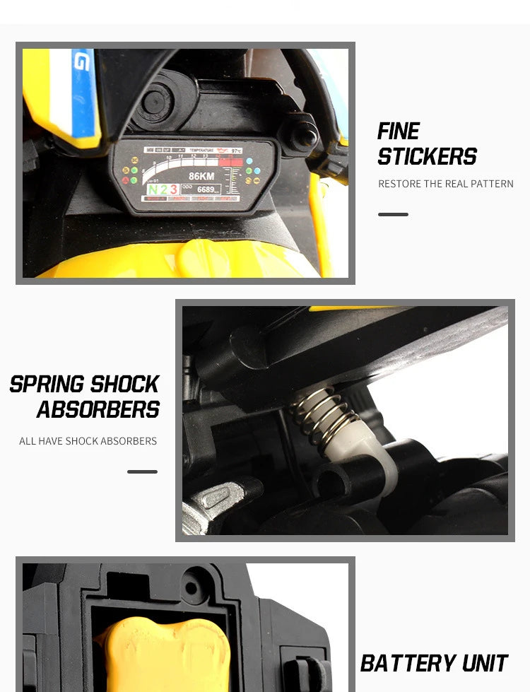 1/10  Electric Motorcycle RC Cars Scale High Speed Racing 4 Channels Remote Control Distance 35 Meters Off-Road Model