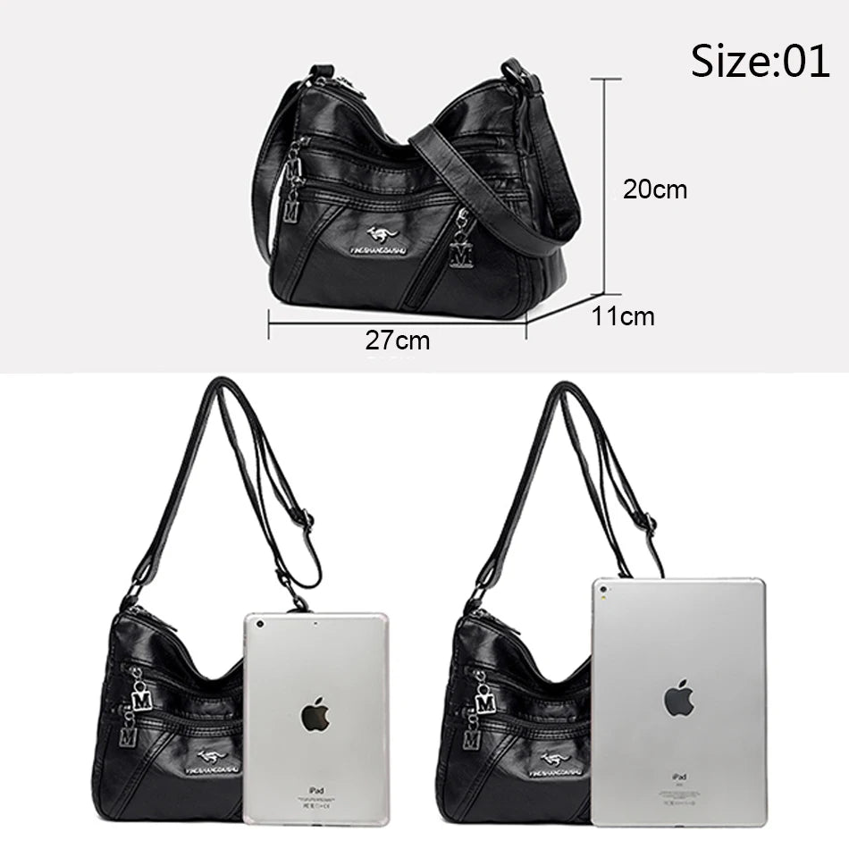 High Quality Soft Leather Luxury Purses and Handbags Women's Bag Designer Multi-pocket Crossbody Shoulder Bag for Women 2024 Sac