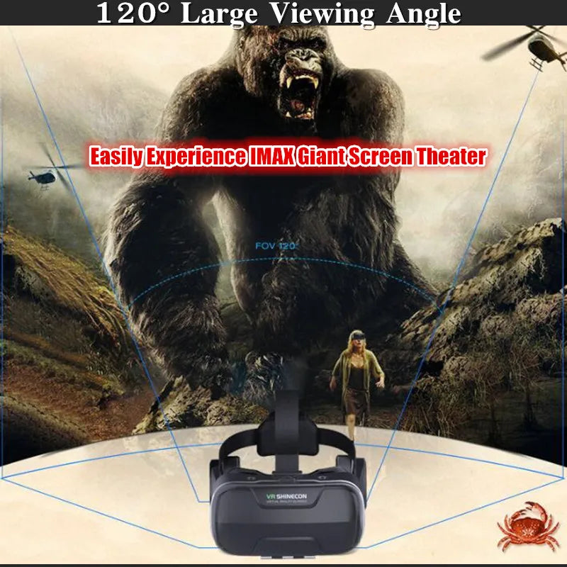 Blu-Ray Virtual Reality Glasses Stereo HD IMAX 3D Glasses Google Cardboard Box VR Headset Helmet for Phone,Support Game Joystick