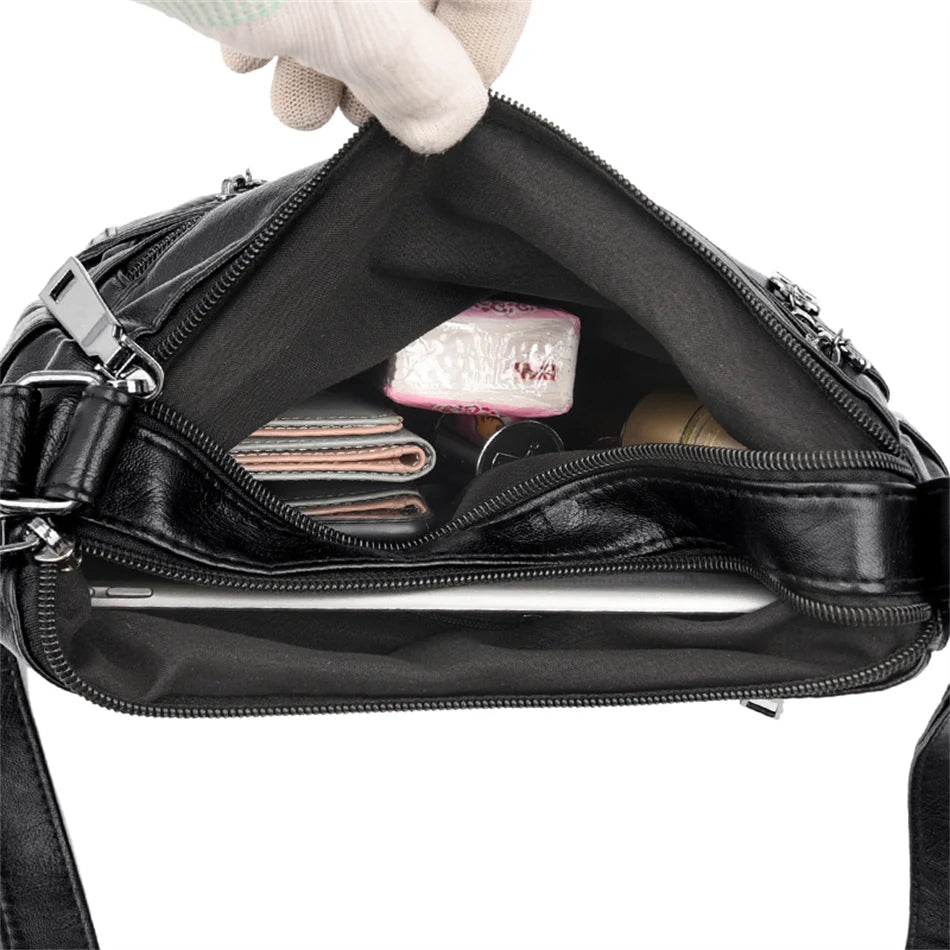 High Quality Soft Leather Luxury Purses and Handbags Women's Bag Designer Multi-pocket Crossbody Shoulder Bag for Women 2024 Sac