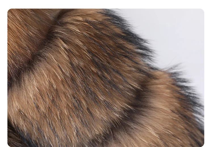 MAOMAOKONG Super Hot Winter Women Luxury Thick Real Raccoon Fur Coat Natural Fox Fur Jacket Plus Size Furry Jackets Female Vest