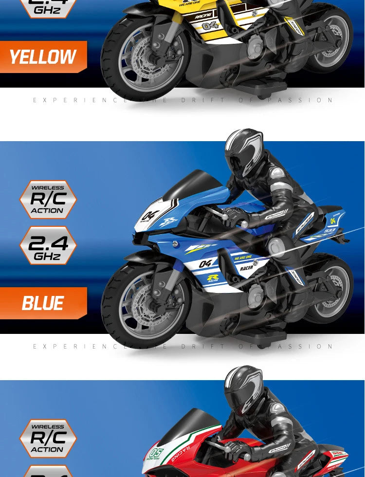 1/10  Electric Motorcycle RC Cars Scale High Speed Racing 4 Channels Remote Control Distance 35 Meters Off-Road Model