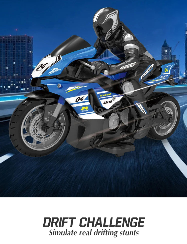 1/10  Electric Motorcycle RC Cars Scale High Speed Racing 4 Channels Remote Control Distance 35 Meters Off-Road Model