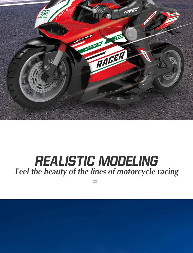 1/10  Electric Motorcycle RC Cars Scale High Speed Racing 4 Channels Remote Control Distance 35 Meters Off-Road Model