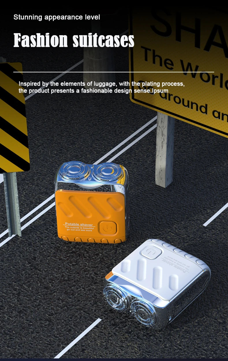 Mini Shaver On-The-Go, Portable Electric Shaver for Men, Dry Shave, USB-C，IPX7 Waterproof Easy Cleaning, Battery Indicator