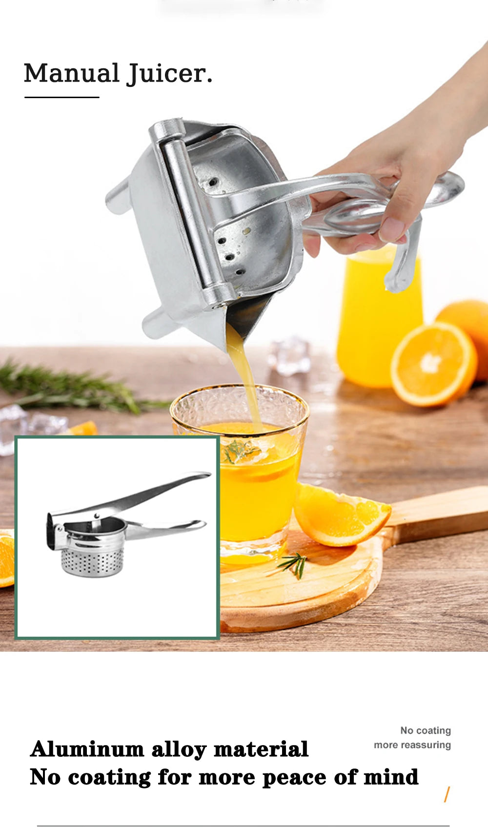 Manual Citrus Juicer Hand Orange Squeezer Lemon Fruit Juicer Press Machine Potato Masher and Ricer Manual Juicer