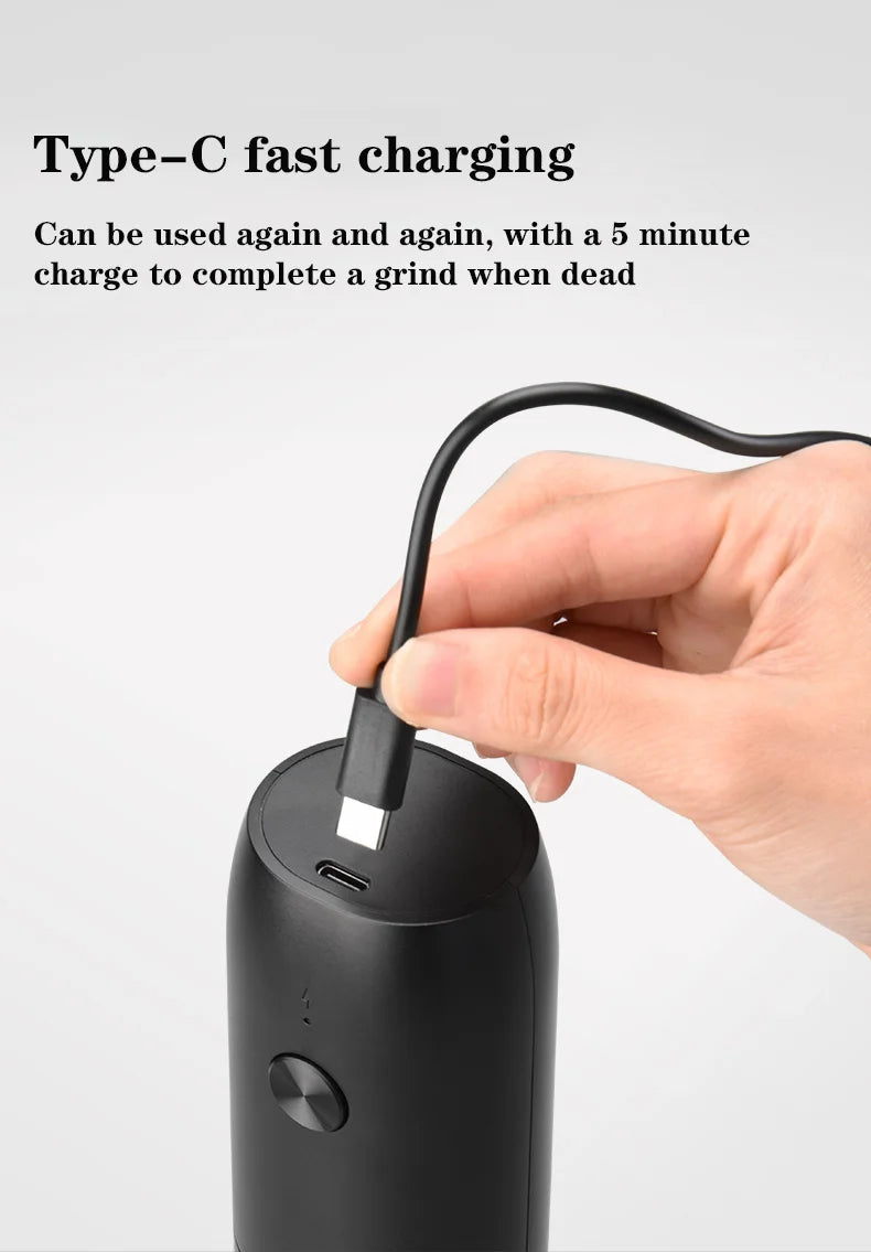 Electric Automatic Salt And Pepper Grinder Set Rechargeable With USB Gravity Spice Mill Adjustable Spices Grinder With LED Light