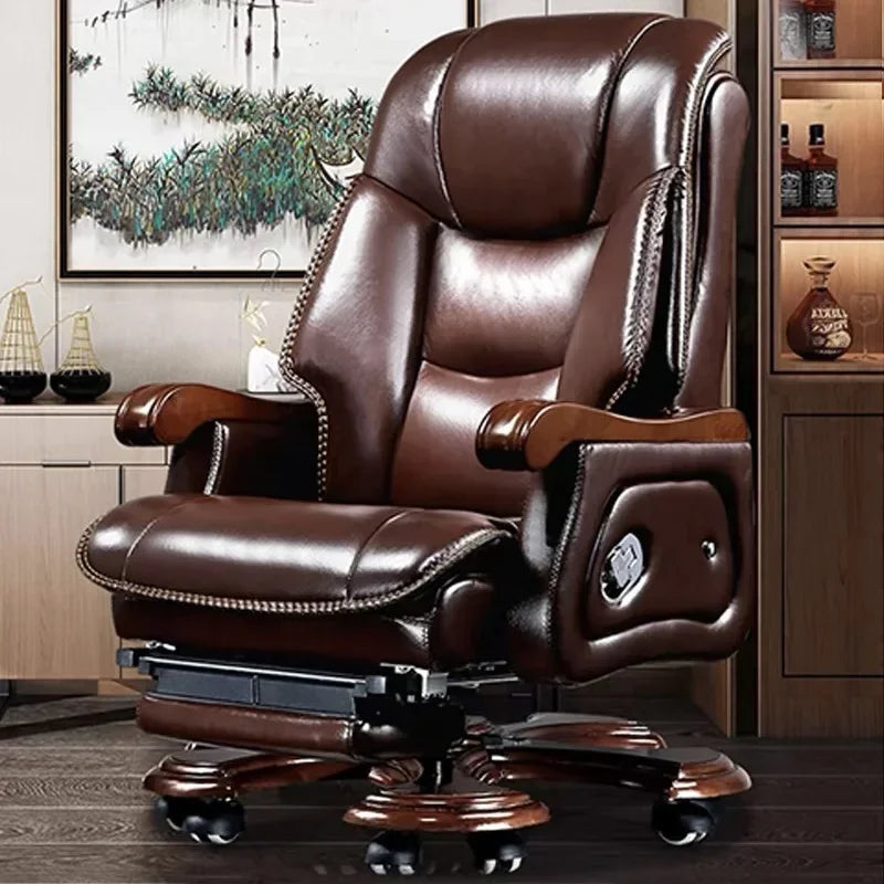 #i Chinese Boss Chair Business leather CEO Office chair with massage pedal, lie down,ergonomics