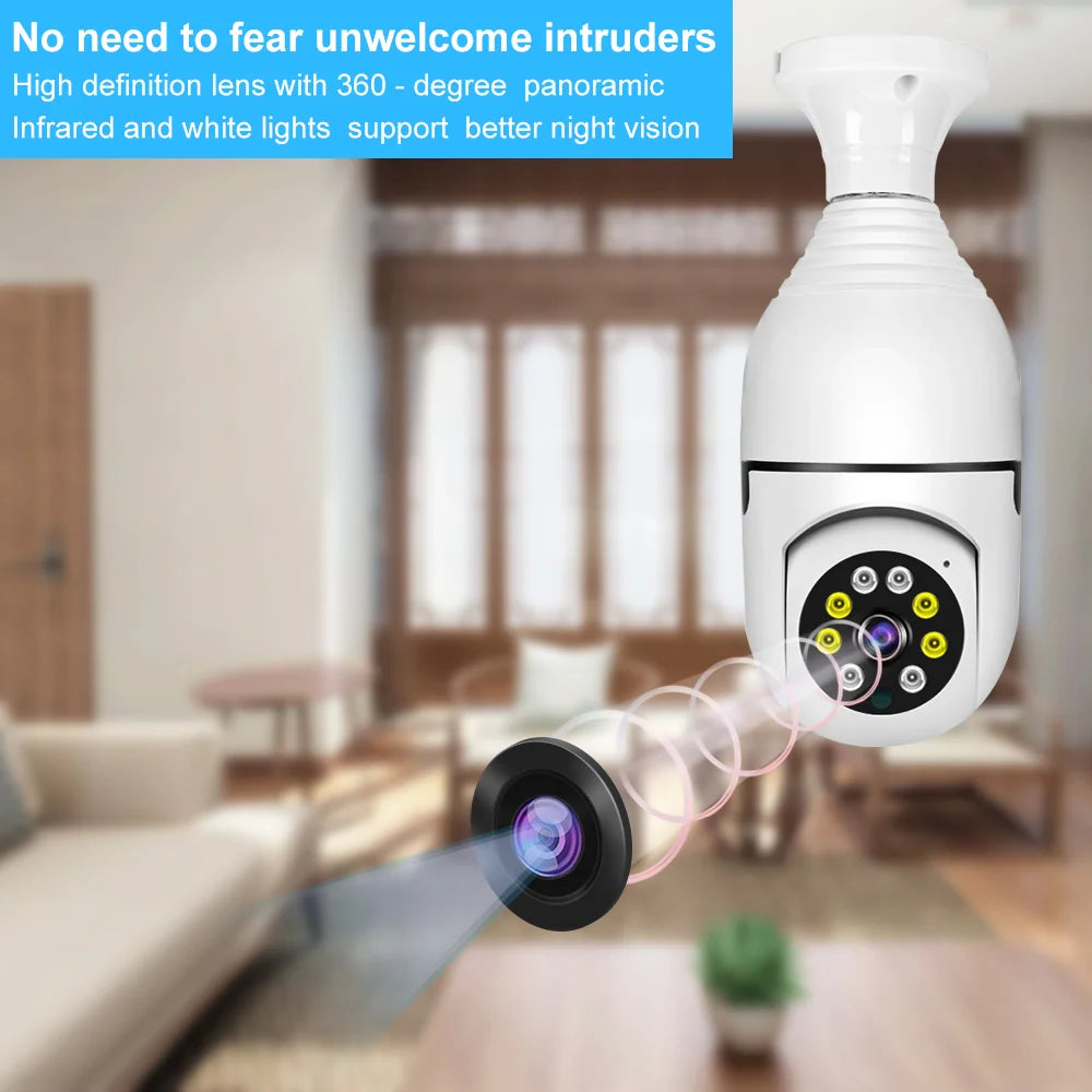 YI Iot E27 Bulb Surveillance 5G Wifi Camera 2MP Night Vision Full Color Automatic Human Track Security Protection Monitor Camera