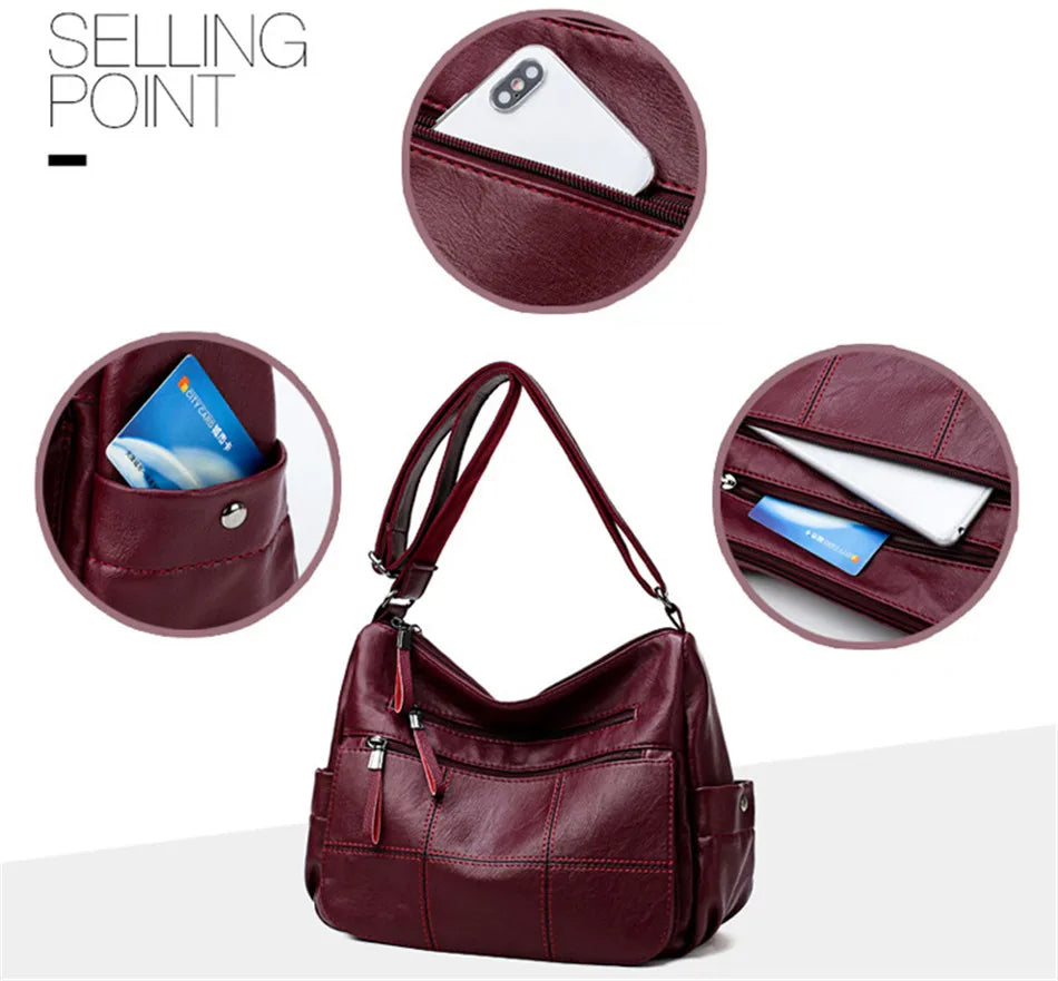 2 Layers Genuine Brand Leather Shoulder Messenger Luxury Handbags Women Bags Designer High Quality Crossbody Bags for Women Sac