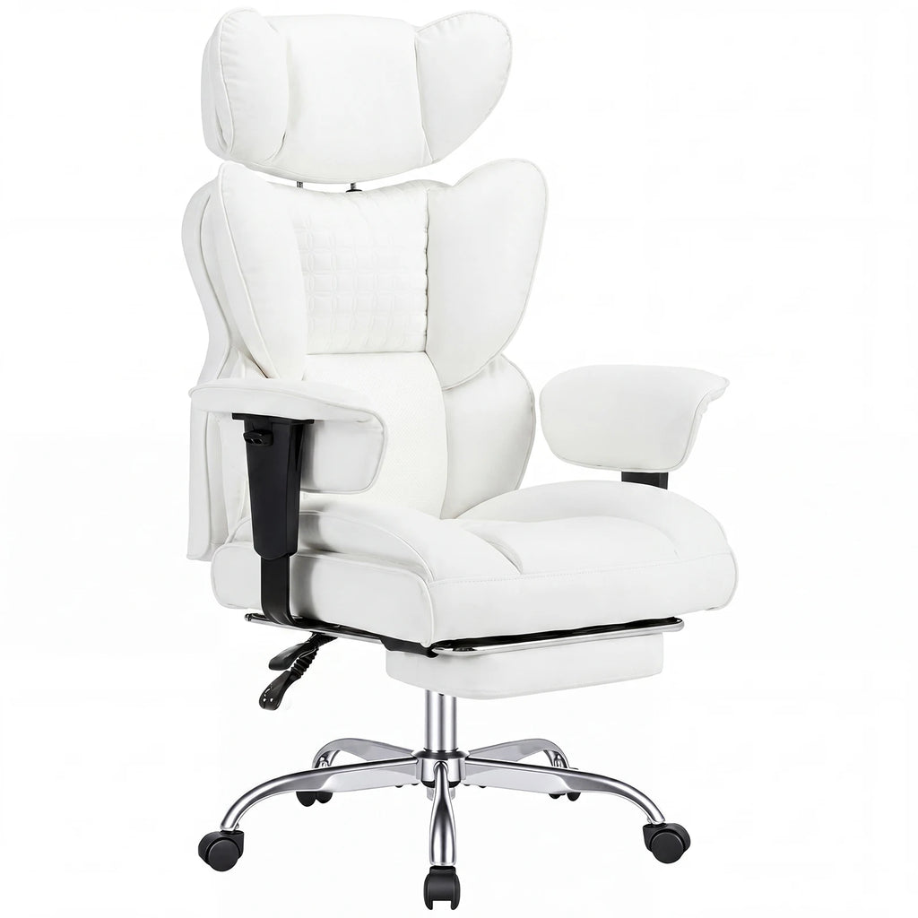 JHK Ergonomic Adjustable Armrests Gaming Computer Chair PU Leather Reclining Computer Chair with Pocket 350 LBS Office Chair with Footrest Height Adjustable Swivel Wide Seating for Home Office
