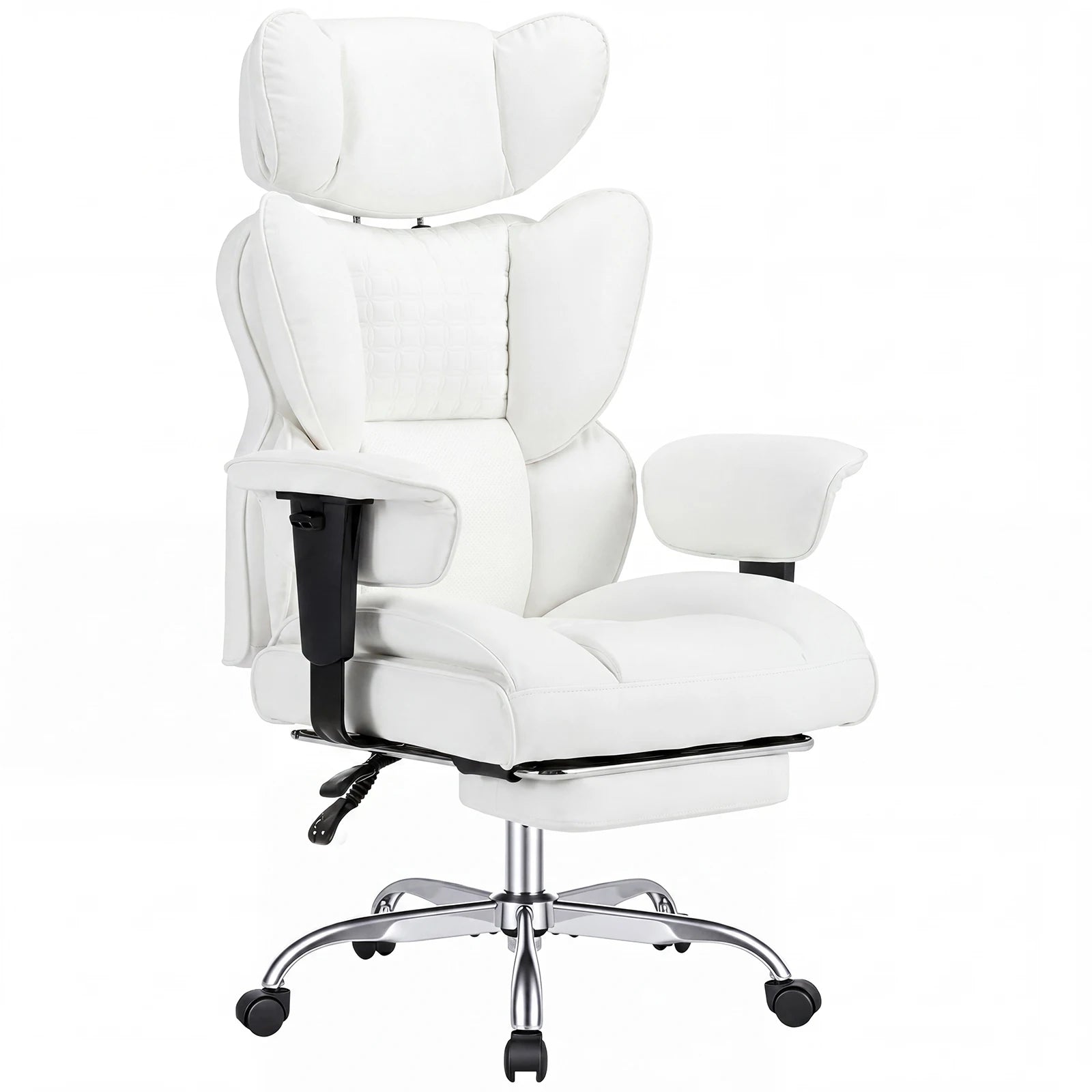 JHK Ergonomic Adjustable Armrests Gaming Computer Chair PU Leather Reclining Computer Chair with Pocket 350 LBS Office Chair with Footrest Height Adjustable Swivel Wide Seating for Home Office
