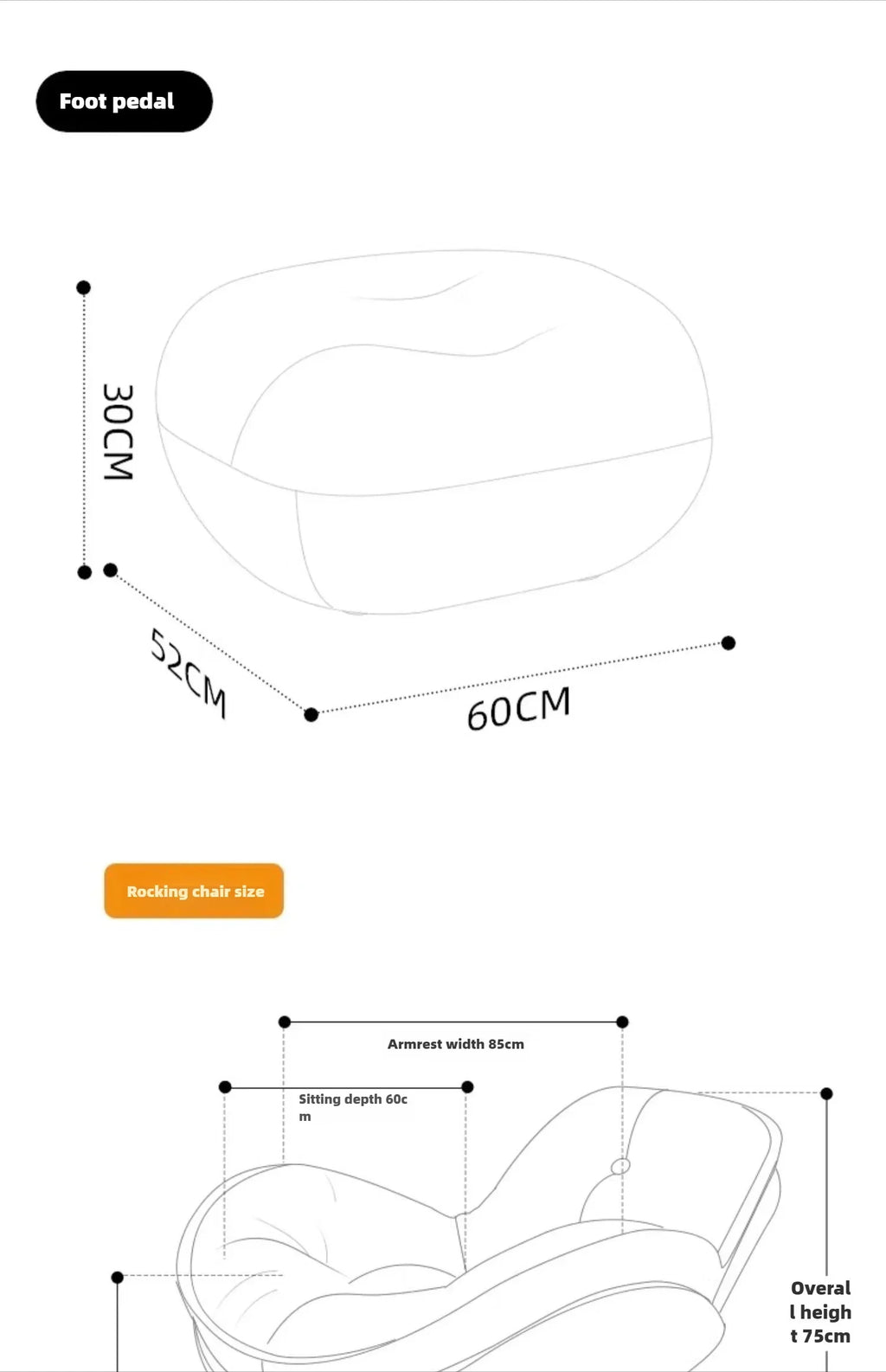 Lazy Sofa Rocking Chair Bedroom Lounge Chair Carefree Adult Living Room Single Balcony Leisure Rocking Chair Recliner Chairs