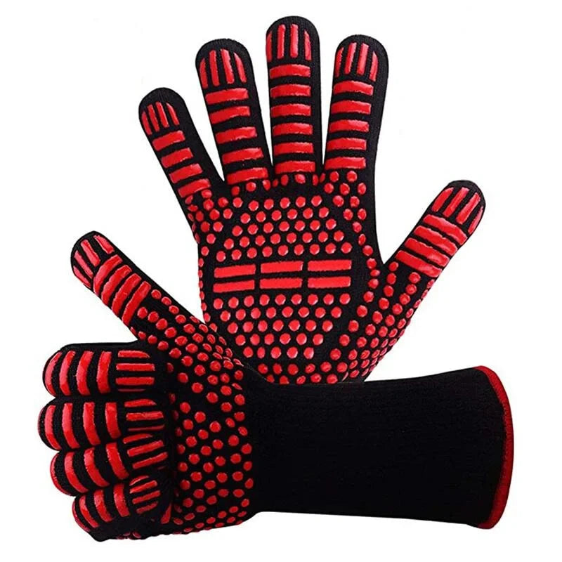 High Temperature Resistance Microwave Oven Gloves Oven Mitts 500-800 Degrees Fireproof Barbecue Heat Insulation BBQ Gloves