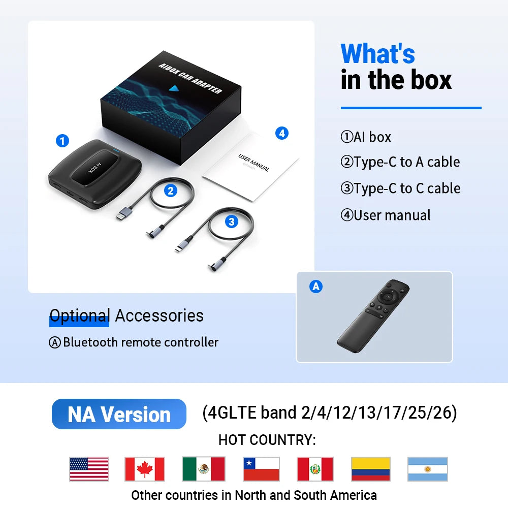 New CarPlay Ai Box for Youtube Netflix Spotify Wireless Adapter for Car Play Android Auto Navigation Music Car Accessories