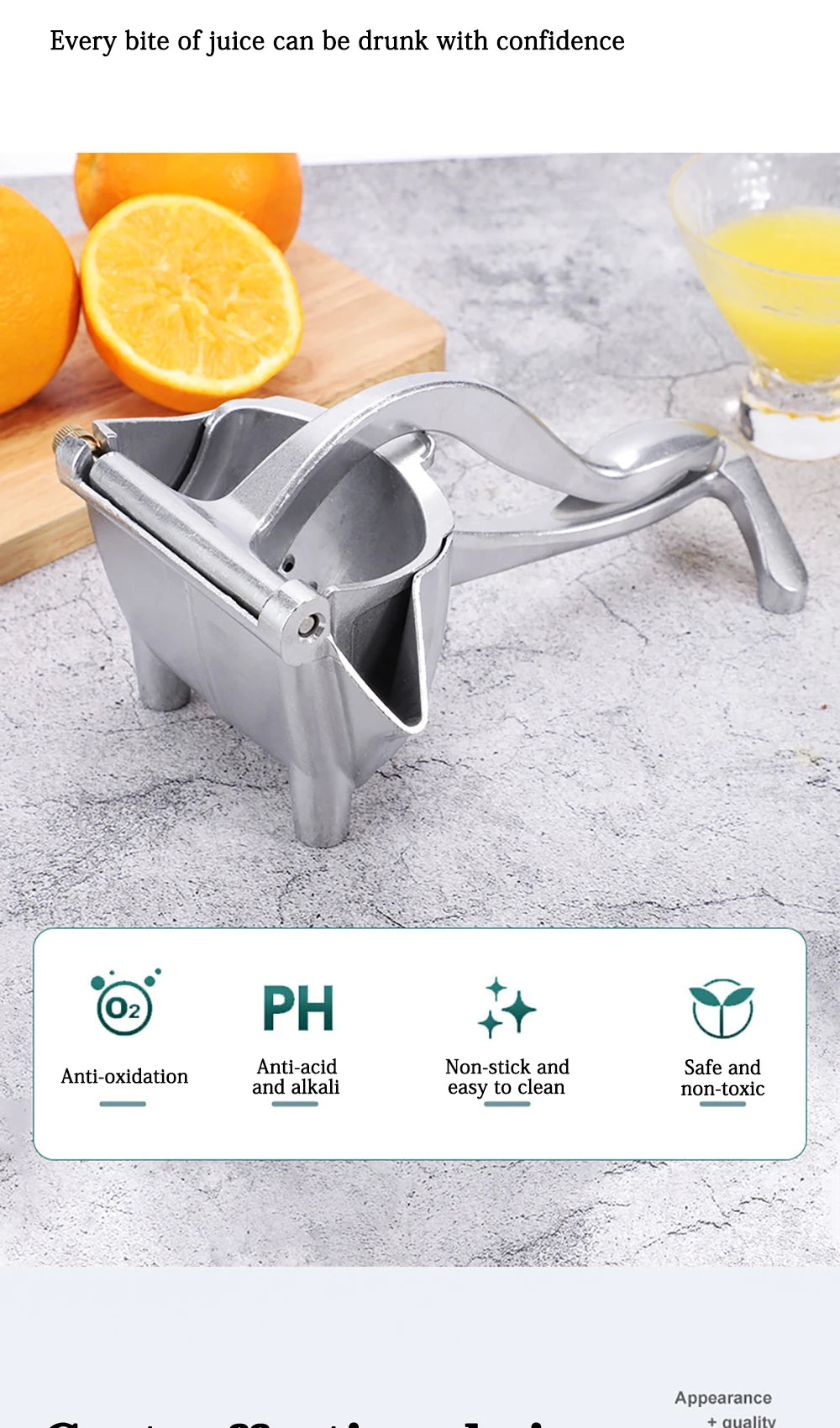 Manual Citrus Juicer Hand Orange Squeezer Lemon Fruit Juicer Press Machine Potato Masher and Ricer Manual Juicer