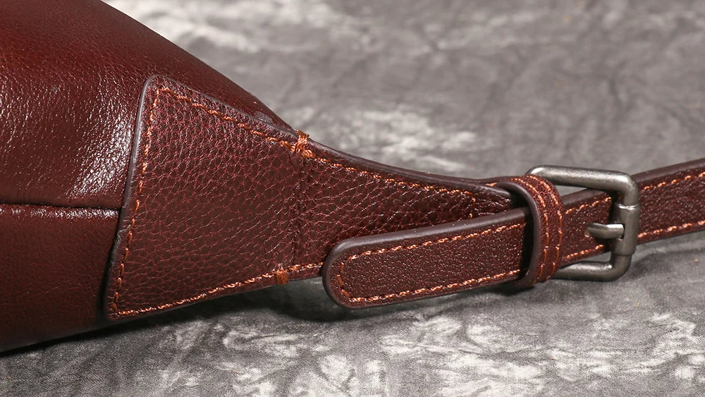 LUOKIR New Women's Genuine Leather Shoulder Bag Fashionable Retro HOBO Bag First Layer Cowhide Crossbody Bag Underarm Bag