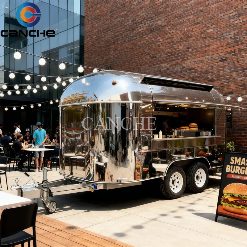 Custom Airflow Food Truck Fabrication Commercial Catering Mobile Bar Coffee Food Trailers For Sale In Europe