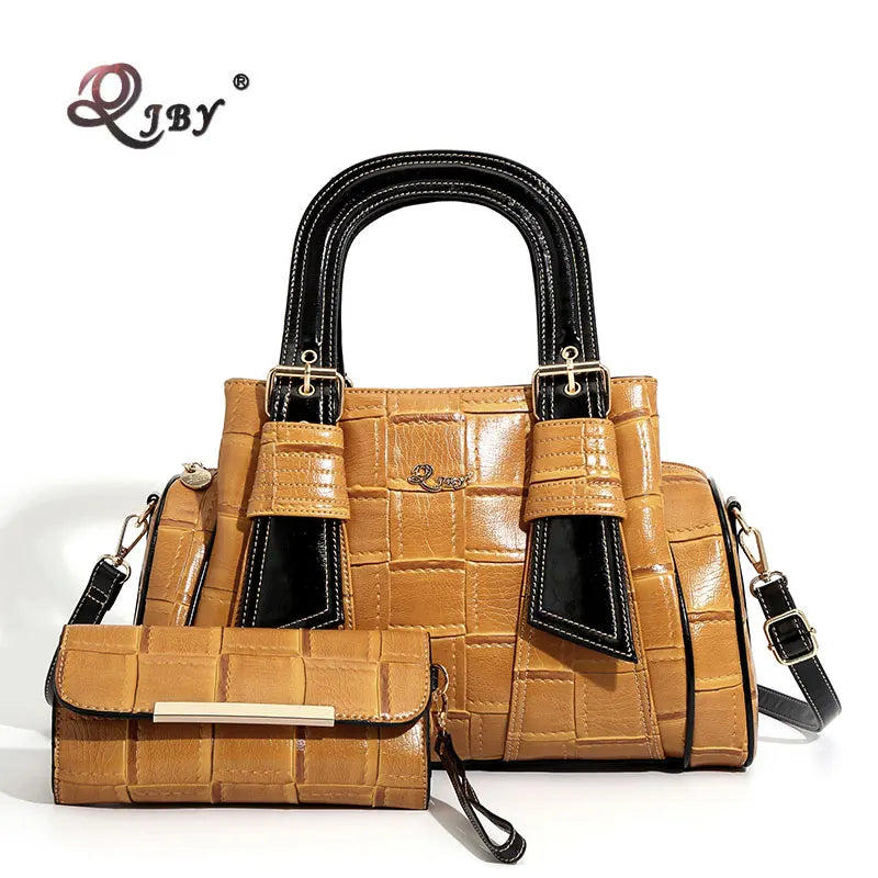 QJBY designer luxury brand high quality woven leather handbag for women Large Capacity Multi-layer 2024 new in crossbody bags