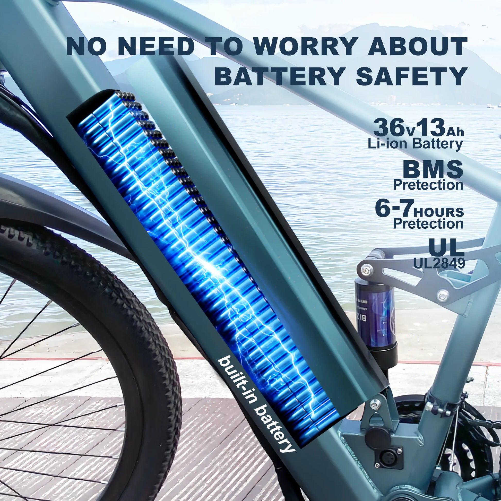 26'' Electric Bike for Adults,750W Peak Motor Mountain Ebike,25MPH Up to 40Miles,7-Speed,Shock Absorbers,Commuter E-Bike