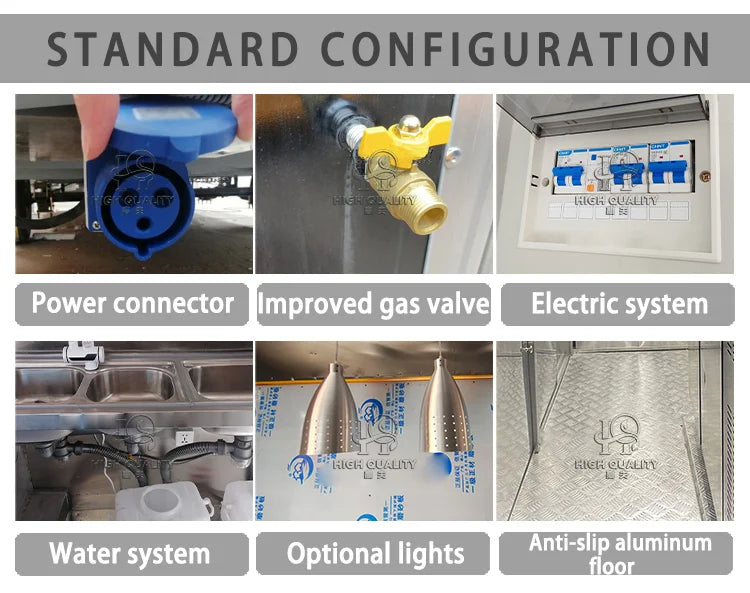 Ice Cream Food Cart Refrigerator Mobile Food Caravan Fast Food Trailer For Sale Usa